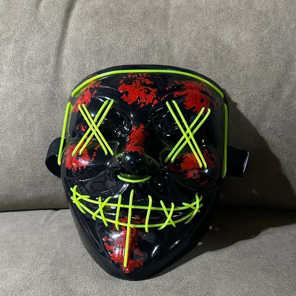 Black and Red LED Halloween Mask